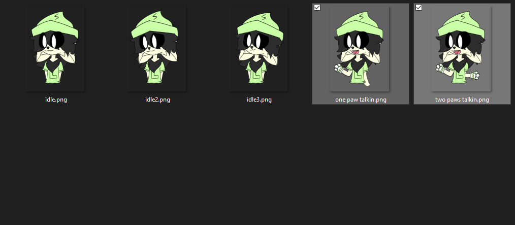 showing talking poses in folder